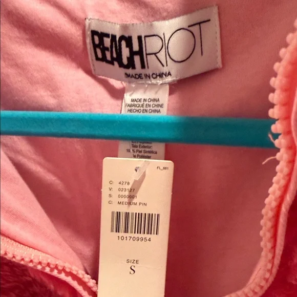 Beach Riot 3/4 Zip Pink Fleece Jacket by Anthropology - Picture 4 of 4